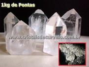 Pacote de 01 Kg de Ponta Cristal Lapidado de Quartzo - 350g a 2Kg - Classe B para Atacado (Compra Mínima 2kg)