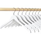 Pacote de 10 cabides de madeira Amber Home White para camisa e vestido