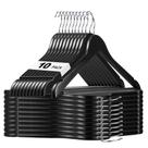 Pacote de 10 cabides de madeira HOUSE DAY Black com barra antiderrapante