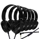 Pacote de 10 fones de ouvido Sonitum Classroom com microfone para crianças, pretos