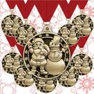 Pacote de 10 para Papai Noel e Boneco de Neve do Medal Crown Awards Pacote de 10 para Papai Noel e Boneco de Neve do Medal Crown Awards