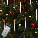Pacote de 10 velas cônicas sem chama para decoração de árvore de Natal