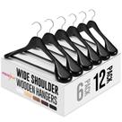 Pacote de 12 cabides de madeira HOUSE DAY Wide Shoulder