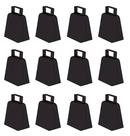 Pacote de 12 Cowbells Beistle Black Metal de 4 cm para eventos