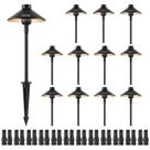 Pacote de 12 luzes de caminho de paisagem VEVOR 3W 210LM 12V-24VAC/DC 3000K