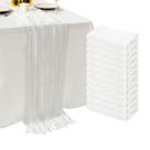 Pacote de 12 Table Runner Seveups, branco, 55x300 cm, poliéster