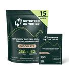 Pacote de 15 chocolate de soro de leite com proteína em pó Nutrition On The Go