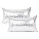 Pacote de 2 capas de almofada de cetim YOUR SMILE Silver Sequin 30x50cm