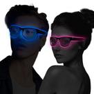 Pacote de 2 óculos com iluminação LED YourFocus para festas rave (azul e rosa)