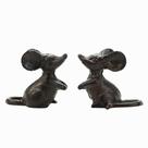 Pacote de 2 peças Ornament Sungmor Cast Iron Little Cute Mouse