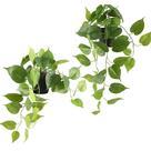 Pacote de 2 plantas suspensas de Pothos artificiais WuCaFL com vasos de 65 cm
