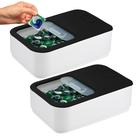 Pacote de 2 recipientes para lavanderia Skywin com tampa deslizante preta