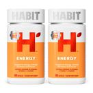 Pacote de 2 suplementos Habit Energy (120 cápsulas) com cafeína