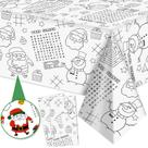 Pacote de 2 toalhas de mesa de Natal para crianças 137x274cm com jogos