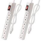 Pacote de 2 tomadas Power Strip PLUGTUL com 2 tomadas e cabo de 2 pés 1875W/15A
