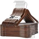 Pacote de 20 cabides de madeira HOUSE DAY Walnut para armário de roupas Pacote de 20 cabides de madeira HOUSE DAY Walnut para armário de roupas