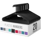 Pacote de 20 cabides para roupas NEATERIZE Plastic - Preto
