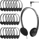 Pacote de 20 fones de ouvido Flutesan com fio na orelha para sala de aula, pretos