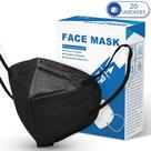 Pacote de 20 Máscaras Descartáveis KN95 PFF2 Preta Com Clipe Pacote de 20 Máscaras Descartáveis KN95 PFF2 Preta Com Clipe
