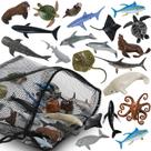 Pacote de 20 Sea Creature Toys Civaner com bolsa de malha para crianças