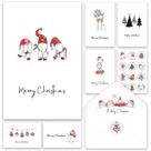 Pacote de 24 cartões de Natal com envelopes e 6 designs variados