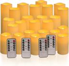 Pacote de 24 velas LED sem chama com controle remoto e temporizador
