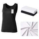Pacote de 3 camisetas femininas sem manga, bambu, cores variadas