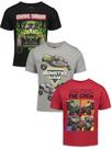 Pacote de 3 camisetas Monster Jam Big Boys pretas/vermelhas/cinza tamanho 10 Pacote de 3 camisetas Monster Jam Big Boys pretas/vermelhas/cinza tamanho 10