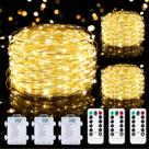 Pacote de 3 Fairy Lights Mlambert, 10 m, operado por bateria, à prova d'água Pacote de 3 Fairy Lights Mlambert, 10 m, operado por bateria, à prova d'água