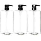 Pacote de 3 frascos Pump Bottles Youngever para shampoo de 700 ml (transparente)