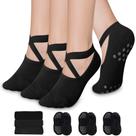 Pacote de 3 meias Grip Socks Diu Life para mulheres, ioga e pilates antiderrapantes