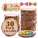 Pacote de 30 fatias de madeira Craft Wood Slices VIZA de 6 a 7 cm