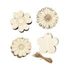 Pacote de 32 recortes de flores de madeira Xonzmmk para artesanato DIY Pacote de 32 recortes de flores de madeira Xonzmmk para artesanato DIY