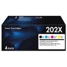 Pacote de 4 cartuchos de toner LINKMAY 202A de alto rendimento para HP 202X