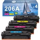 Pacote de 4 cartuchos de toner MYTONER 206A para impressora HP Color Pro