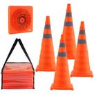 Pacote de 4 cones de trânsito VEVOR de 70 cm com coleiras e bolsa refletivas