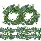 Pacote de 4 guirlandas de eucalipto artificial Trimgrace com 2 m de comprimento Pacote de 4 guirlandas de eucalipto artificial Trimgrace com 2 m de comprimento