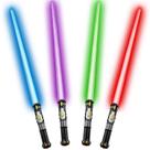Pacote de 4 Light up Sword Sabre Cawiew com som FX e retrátil Pacote de 4 Light up Sword Sabre Cawiew com som FX e retrátil