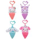 Pacote de 4 sorvetes de pelúcia Hello Kitty com clipe de laço