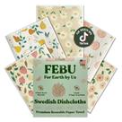 Pacote de 5 panos de prato suecos FEBU Faded Summer para cozinha