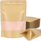 Pacote de 50 Stand Up Pouches Blisstime Kraft Paper com janela de 7,1 x 10,2 polegadas