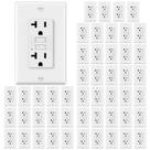 Pacote de 50 tomadas GFCI ELECTECK de 20 A com indicador LED, brancas
