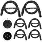 Pacote de 6 cabos Cagor DMX de 1,2 m e 3 pinos XLR macho para fêmea