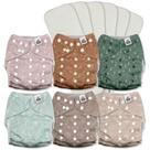 Pacote de 6 fraldas de pano para bebês Mama Koala 3.0 com 6 inserções