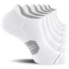 Pacote de 6 meias de corrida CelerSport para homens, decotadas, brancas e cinza