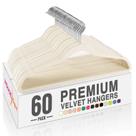 Pacote de 60 cabides de veludo HOUSE DAY Ivory para roupas