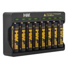 Pacote de 8 pilhas AA de lítio recarregáveis com carregador de 3500mWh
