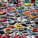 Pacote de adesivos: 100 peças de vinil off-road de corrida de carros esportivos