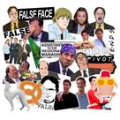 Pacote de adesivos: 100 unidades, anime, desenho animado decorativo de rosto falso