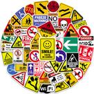 Pacote de adesivos: 50 unidades, sinais de alerta, slogans, anime, impermeável Pacote de adesivos: 50 unidades, sinais de alerta, slogans, anime, impermeável